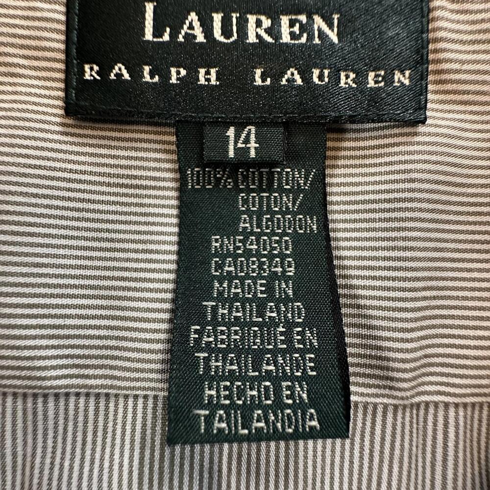 Ralph Lauren Striped Cotton Shirt Women’s 14 – Long Sleeve, Button Front Q-18 - Picture 2 of 8